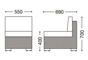 ロードスM 肘なし(屋外対応別張品)サイズ