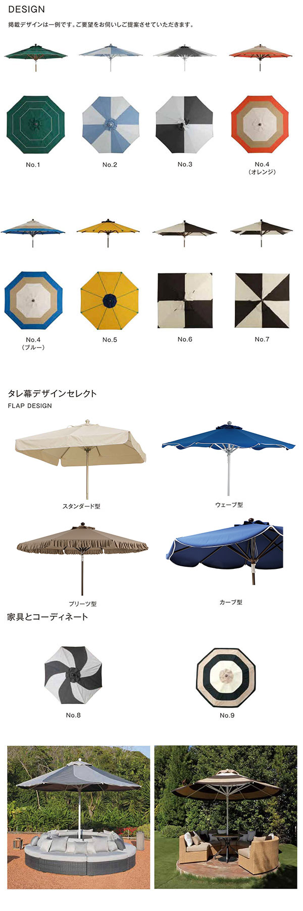 オーダーメイド マーケットアンブレラ