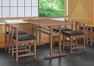 千鳥椅子（既製品）HLD 棚付 大間テーブルセット