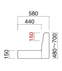 ベンチ102 収納タイプサイズ