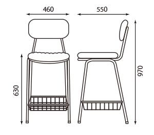 オーレ!ミドルカウンターチェアサイズ