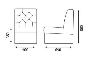 T-ボタン留めソファ W500サイズ