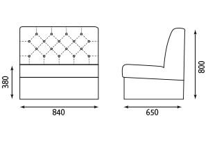 T-ボタン留めソファ W840サイズ