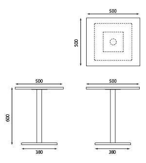 T-ホワイト石目調テーブル脚付セット W500サイズ