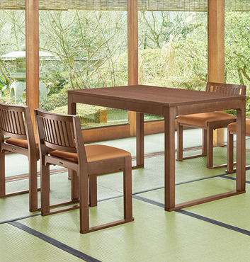 長門Ⅱソリ付テーブル＆黒江椅子