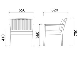 ワーレ ラウンジチェアサイズ