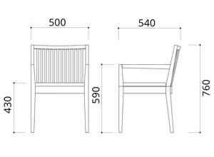 ワーレ アームチェアサイズ