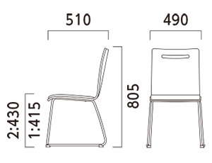 キーノB（ループ脚）サイズ