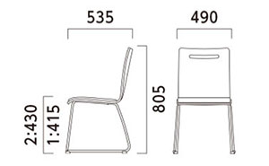 キーノB(ループ脚)抗ウイルス仕様 サイズ