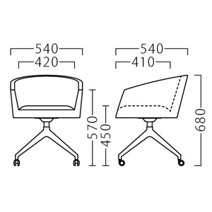 ロイクイス（キャスター付）サイズ
