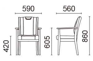 ホールドチェア 手掛けタイプサイズ
