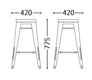 パンガススツールS75 3型サイズ
