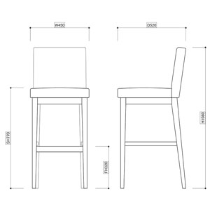 クーノ カウンターチェア サイズ