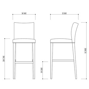 シータ カウンターチェア サイズ