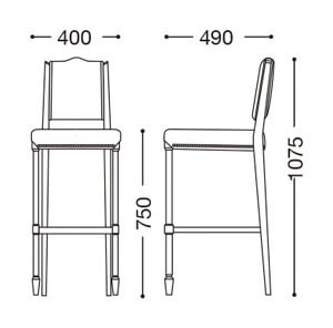 アスコット S75 4型(背張り鋲打ち仕上げ)サイズ
