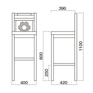 飛鳥スタンド椅子サイズ