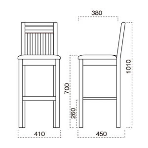 輪島スタンド椅子サイズ