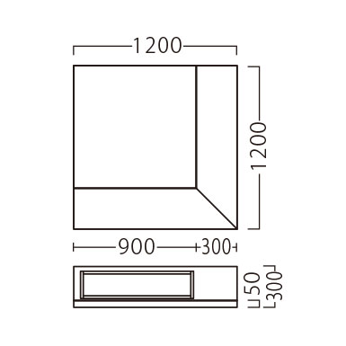 サークル付コーナーC1200（シューズボックス付）サイズ