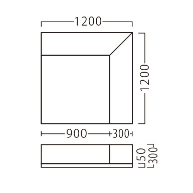 サークル付コーナーC1200サイズ