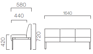 バストンE(3人掛肘無)サイズ