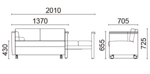 グレース・スリーパーソファ キャスターサイズ