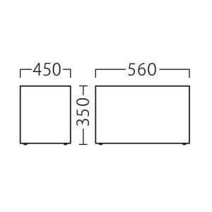 コンフルサイドテーブルW450サイズ