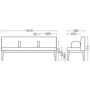 ジンガー W1810(中肘付)サイズ