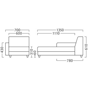 ローレル右カウチサイズ
