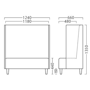 ミーティアームW1240サイズ