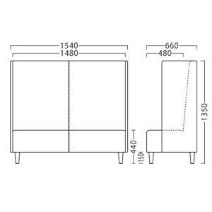 ミーティアームW1540サイズ