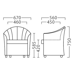 エールイス（キャスター付）サイズ