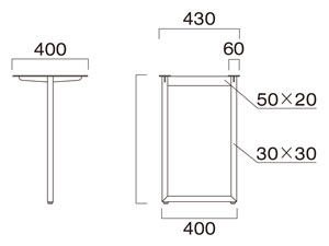 オプションパーツ センター脚(LE用)サイズ