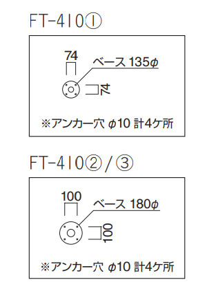 FT-410床固定用のアンカーボルト