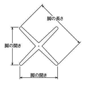 アスターS 十字脚サイズ