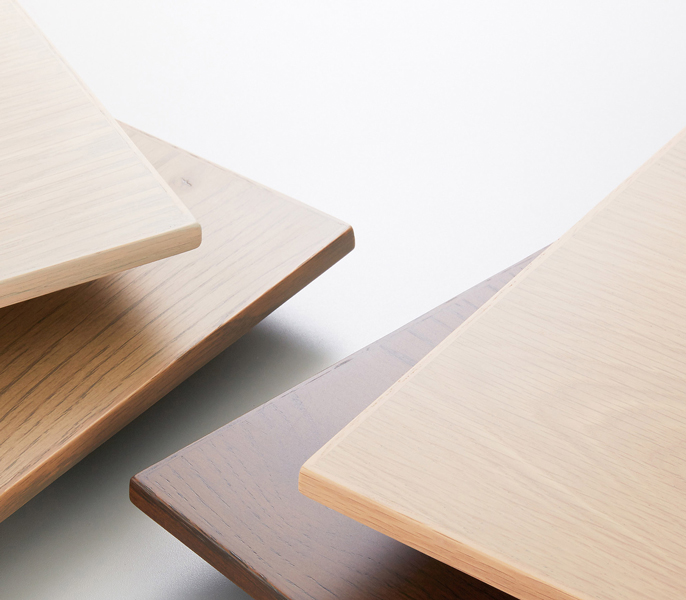 オーク突板・木縁巻き天板 CTA-07～10