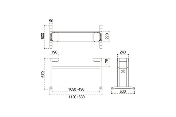 HK 棚付脚 サイズ