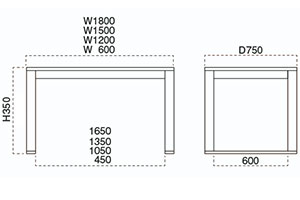 長門Ⅰソリ付座卓サイズ